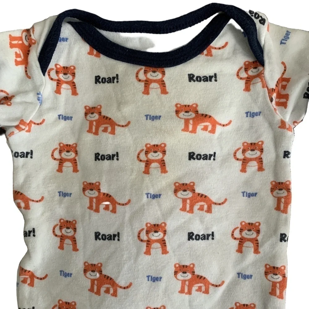 Luvable Friends Navy and Cream Tiger Roar Baby Pant Set